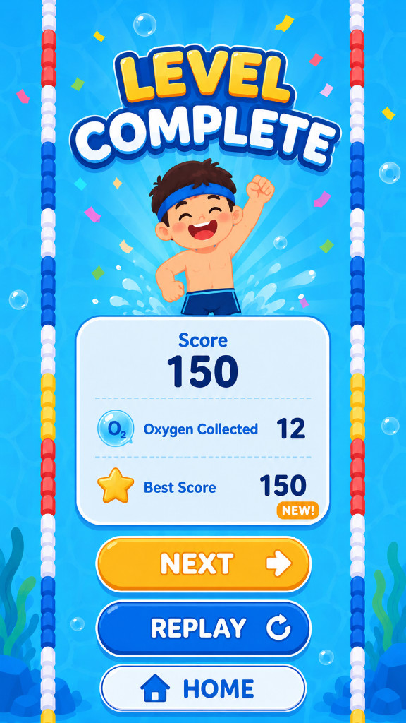 SwimUp Level Complete