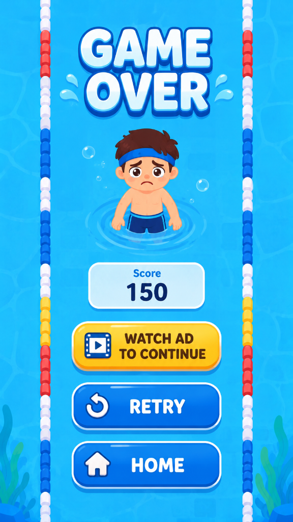 SwimUp Game Over